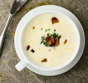 Celeriac and butterbean soup Magimix.